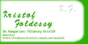 kristof foldessy business card
